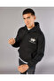 Men Black Front & Back Embroidered Hooded Sweatshirt - 5