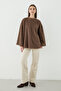 Women's Brown Oversized Plush Sweater - 3