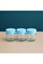 3-Piece Mini Glass Jars – 41 ml – with Silicone Lids – Food, Spice, Jam and Sauce Storage Containers Blue - 2