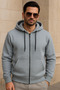 Men's Winter Pocketed Gray Oversized Sweatshirt - 2