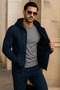 Men's Winter Pocketed Blue Oversized Sweatshirt - 3