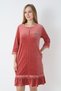 Women's Cotton Velvet Zippered Winter Dress / Tile 3716 - 8