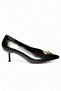 V820621760 Black Rustic Thin Heeled Pointed Toe Women's Shoes - 5