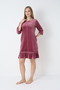 Women's Cotton Velvet Zippered Winter Dress / Dusty Rose 3716 - 5