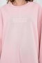 Pink women's pique textured embroidered detailed slit oversize wide leg top and bottom set - 6