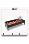 Rectangular Black Outdoor Grill and Fire Pit, Modern Design
