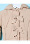 Infant Girls Beige Padded Jacket With Hoodie - 2