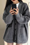 Women's Oversized Pocket Buttoned V-Neck Knitwear Cardigan - 3
