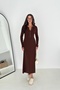 Maxi Boy Half Placket Button Detailed Knitwear Dress Aw25El0022