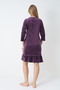 Women's Cotton Velvet Zippered Winter Dress / Purple 3717 - 5