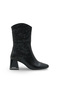Women's Snakeskin Textured Boots 6.5 cm Thick Heel, Square Toe Modern and Stylish Design - 5