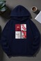 Unisex Red Mon Cheri Printed Hooded Sweatshirt