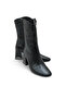 Women's Snakeskin Textured Boots 6.5 cm Thick Heel, Square Toe Modern and Stylish Design - 6
