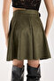 Kloş Suede Skirt with Belt / Suede Skirt - 7