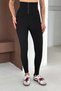 Corded Fabric Leggings with Waist Corset Detail Black - 3