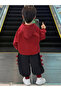 Children's Drew Printed Ear Detailed Oversized Hooded Sweatshirt Tracksuit - 3