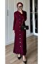 Endam Buttoned Dress Burgundy