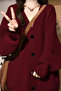 Women's Oversized Pocket Buttoned V-Neck Knitwear Cardigan - 4
