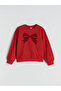 Crew Neck Bow Printed Girl's Sweatshirt - 2