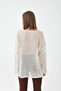 Women's Boat Neck Knit Detail Oversized Knitwear Sweater - 8