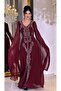 V-Neck Embroidered Cape Sleeve A-Line Evening Gown