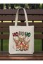 O Ho Ho Reindeer Family Printed New Year Cloth Bag - 3