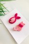 Cat & Fish Figure Cotton Antiallergic Low Hair Baby Buckle Organic Set of 2 Handmade Baby Gift - 5