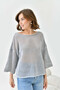 Women's Boat Neck Knit Detail Oversized Knitwear Sweater - 3