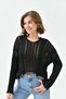 Women's Mock Neck Knitted Detailed Crop Knitwear Sweater - 2