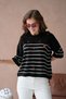 Women's Crew Neck Embroidery Detail Striped Knitwear Sweater - 3