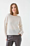Women's Boat Neck Knit Detail Casual Knitwear Sweater
