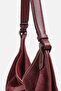 Suede Shoulder Bag with Belt Buckle - 7