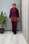 Trouser Suit Claret Red 3006-1004