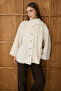 Women's Stone Plush Shawl Collar Oversized Cardigan - 3