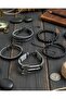 5-Piece Axe Design Black Genuine Leather Bracelet Men's Bracelet Real Leather Bracelet Set - 3