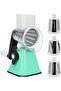 Rotary Cheese Grater with 3 Replaceable Drum Blades (Green)
