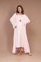 Women's Powder 100% Cotton Double-Breasted Collar Special Design Full Length Maternity Pajamas Nightgown Set - 4