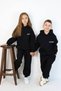 Embroidered Hooded 3 Thread Sh Fleece-Lined Oversize Waitress Girl Boy 2-Piece Style Sweat Tracksuit Set
