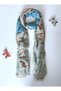 Leaf Pattern Striped Multi-Colored Cotton Shawl - 3