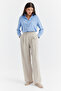 Women's Button Detailed Wide Leg Trousers - 3