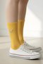 Yellow Teddy Bear Embroidered Long Socks |   Corded Fabric Ribana Soket Tennis Cotton Sports Socks - 2