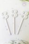 White Number 3 Cupcake Picks - Baby 3 Year Old Birthday Cake Decoration Supplies - 2