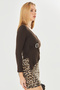 Double-Breasted Collar Buckle Blouse - 6