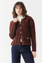 Women's pocketed cardigan with plush look - 6