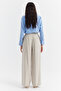 Women's Button Detailed Wide Leg Trousers - 5