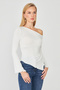 Asymmetrical Blouse with Gathered Side Detail - 7