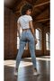 Laser Detail Stretch Fabric Snow Blue High-Waist Shaping Skinny Jeans - 3