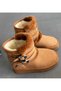 Fur Inside, Suede Belt with Buckle, Fur High-Sole Women's Boots - 3