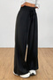 Women's Black Extra High-Waist 2-Thread Wide-Leg Sweatpants - 3