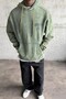 Men's Fleece-Lined Embroidery Detailed Green Washed Hooded Sweatshirt Mz0406 - 2